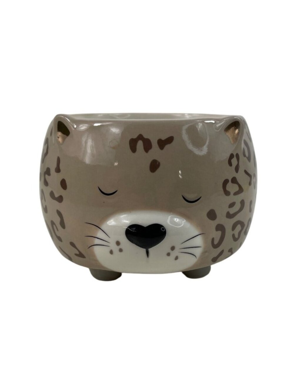 Habitat Leopard Theme Ceramic Mug With Gray Handle & Brown Spots